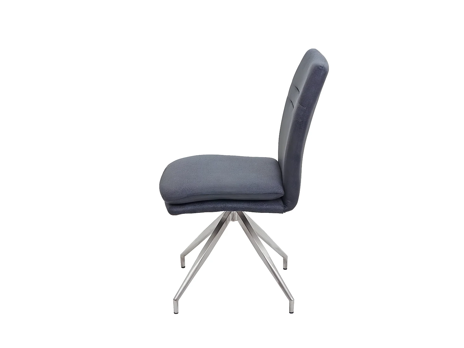 Lot de 2 chaises de salle à manger cuisine design moderne acier inoxydable et tissu brossé gris foncé 04_0000242