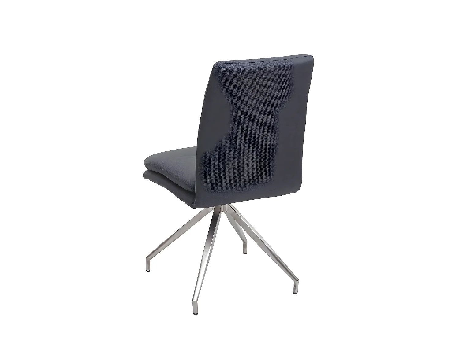 Lot de 2 chaises de salle à manger cuisine design moderne acier inoxydable et tissu brossé gris foncé 04_0000242