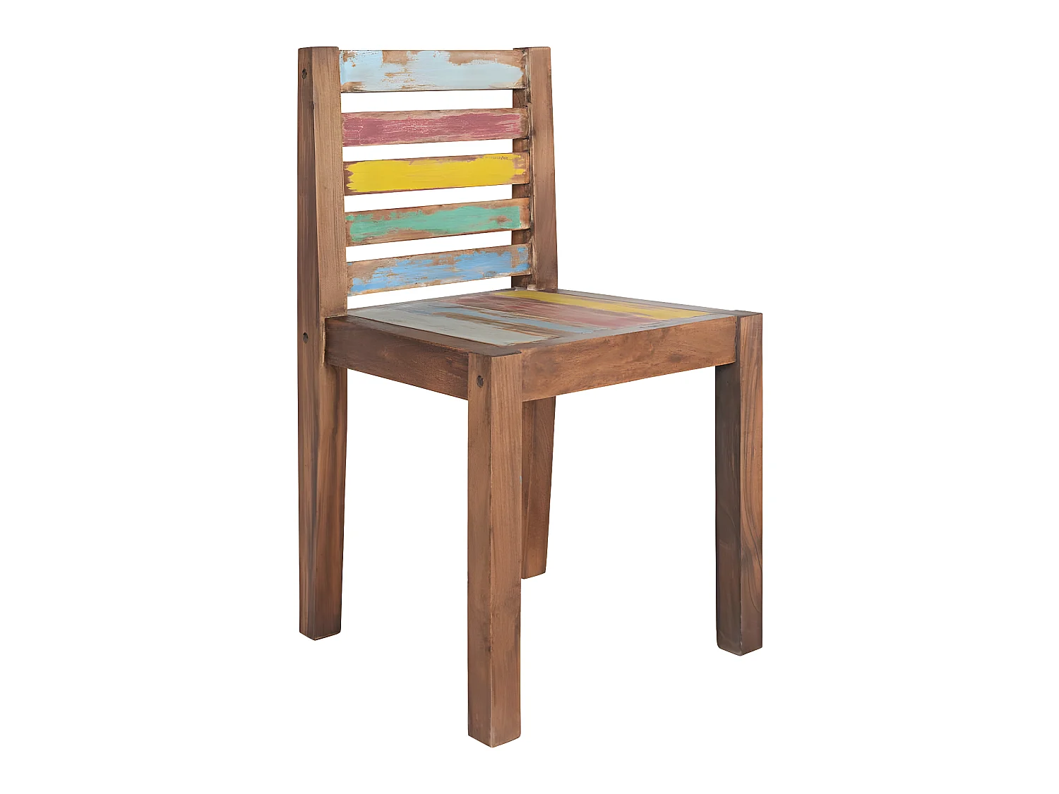 Lot de 4 chaises de salle à manger cuisine bois de récupération solide design vintage CDS021332