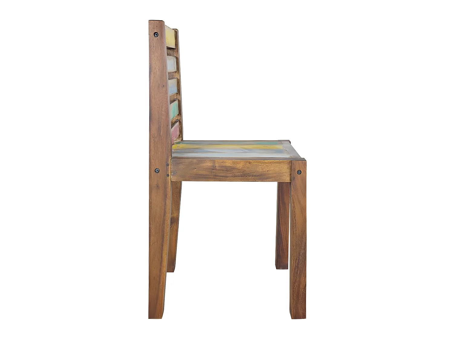 Lot de 4 chaises de salle à manger cuisine bois de récupération solide design vintage CDS021332