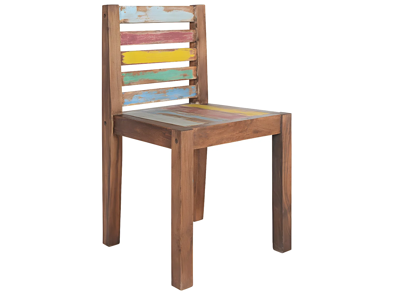 Lot de 4 chaises de salle à manger cuisine bois de récupération solide design vintage CDS021332