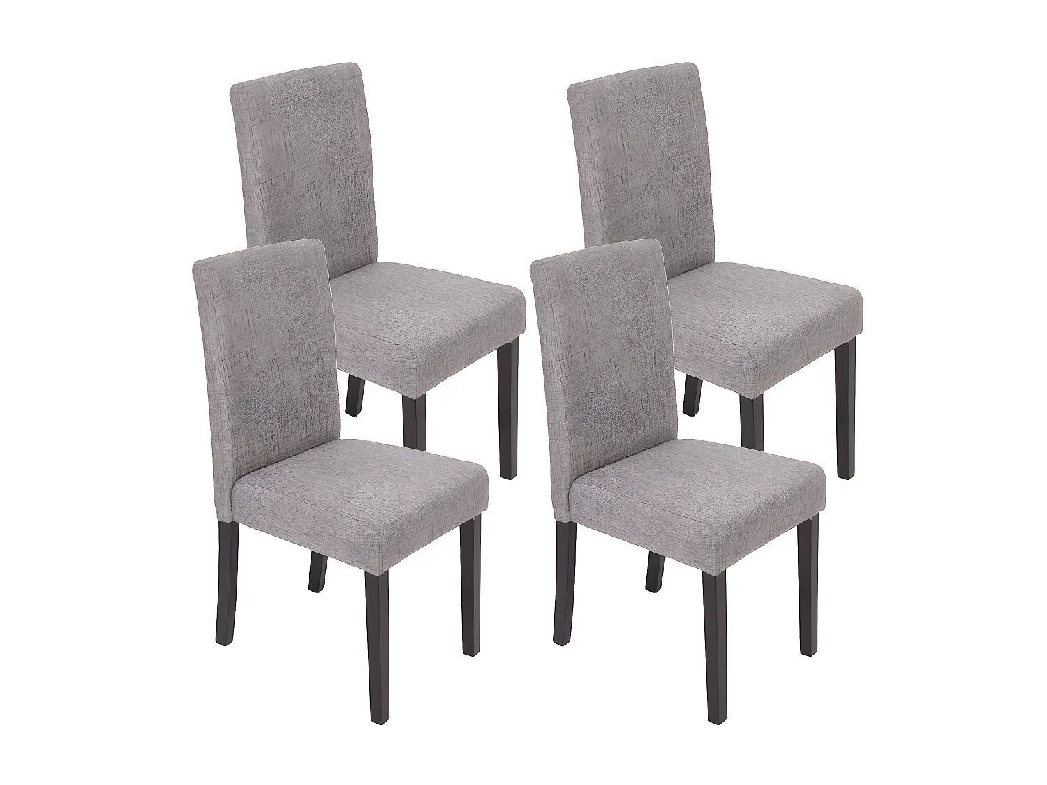 Lot de 4 chaises de salle à manger en tissu gris pieds foncés CDS04128