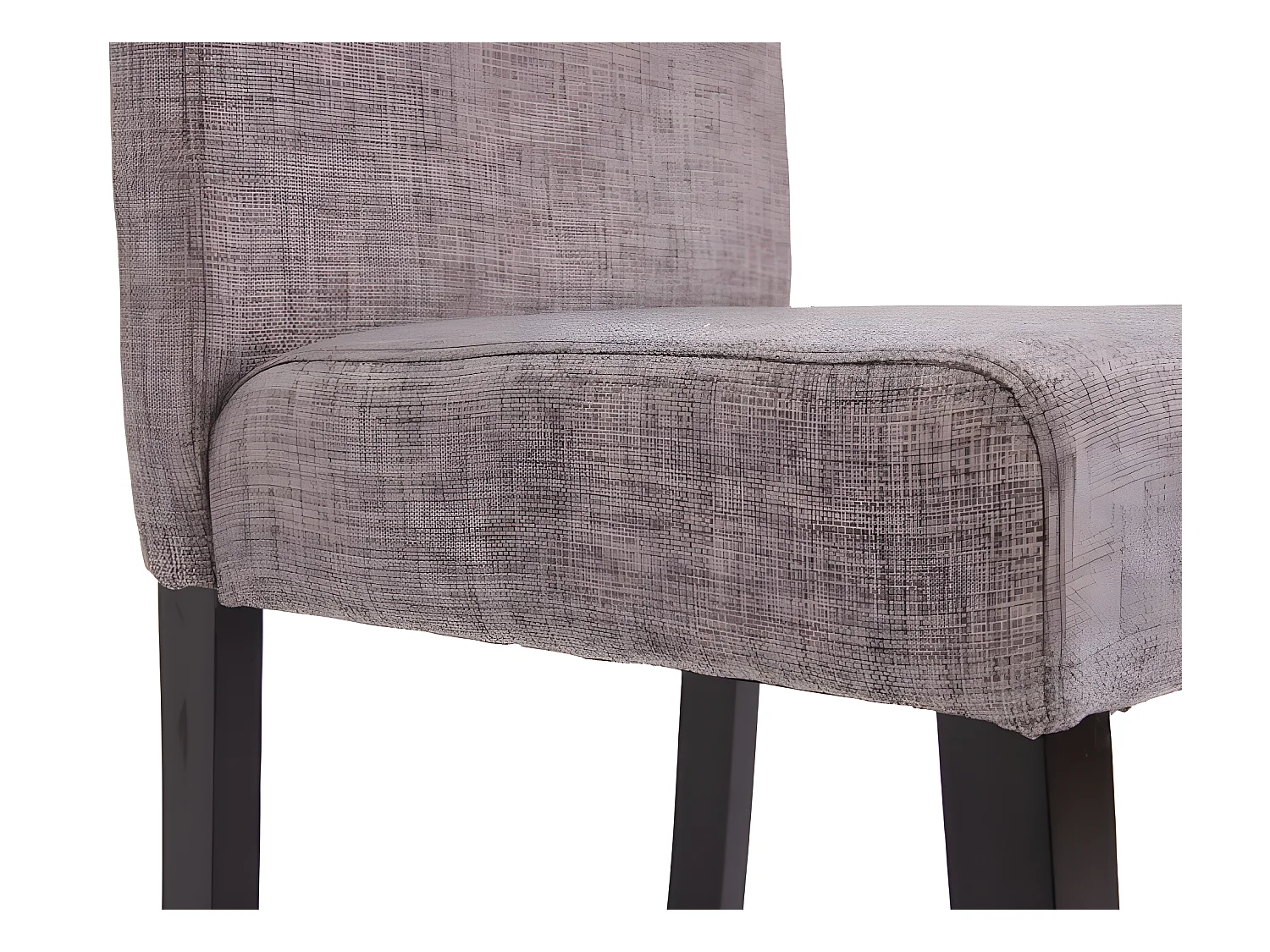 Lot de 4 chaises de salle à manger en tissu gris pieds foncés CDS04128