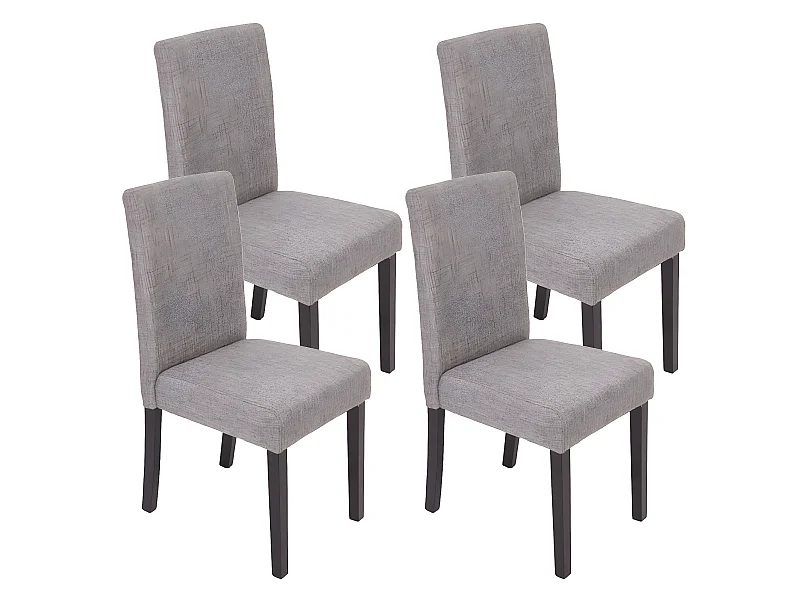 Lot de 4 chaises de salle à manger en tissu gris pieds foncés CDS04128