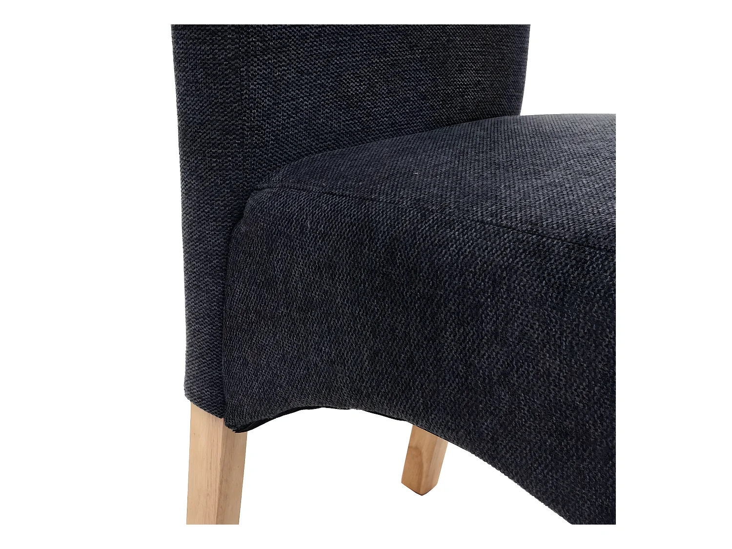 2x chaises de salle à manger cuisine en tissu gris foncé pieds en bois clairs 04_0000244