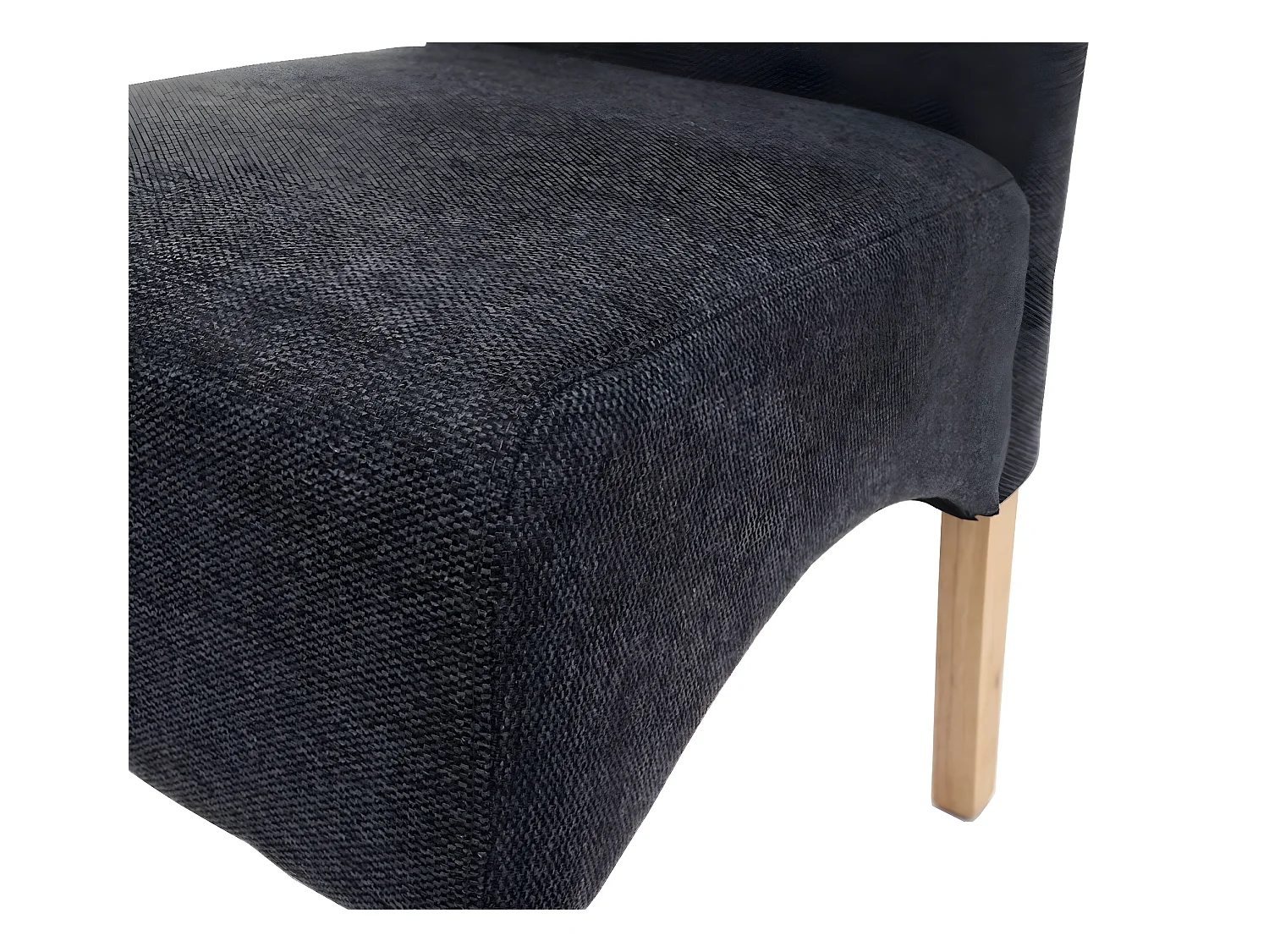 2x chaises de salle à manger cuisine en tissu gris foncé pieds en bois clairs 04_0000244