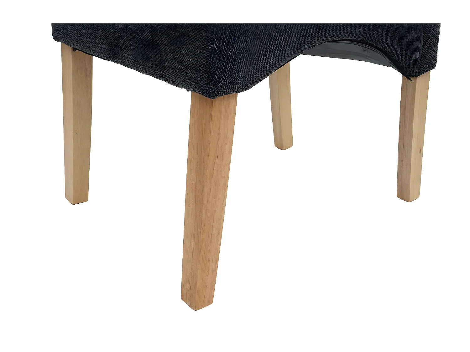 2x chaises de salle à manger cuisine en tissu gris foncé pieds en bois clairs 04_0000244