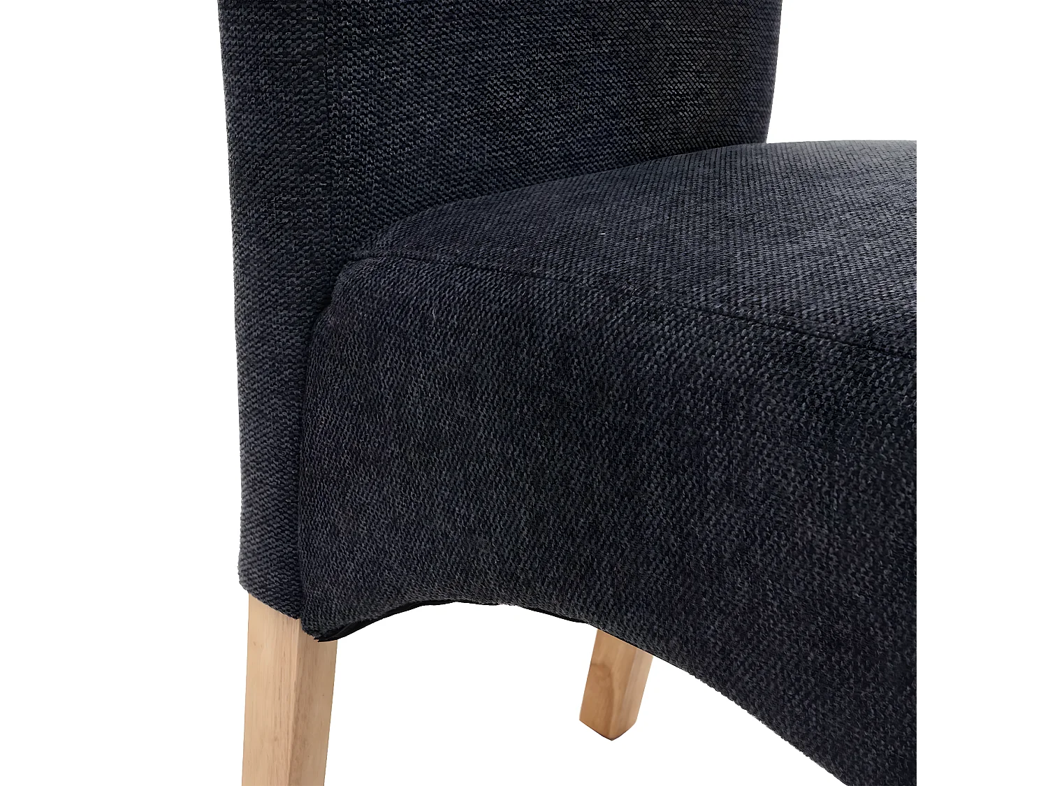 2x chaises de salle à manger cuisine en tissu gris foncé pieds en bois clairs 04_0000244