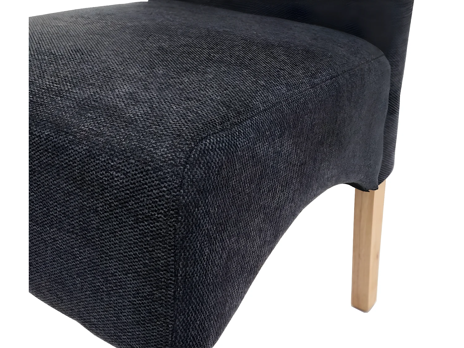 2x chaises de salle à manger cuisine en tissu gris foncé pieds en bois clairs 04_0000244