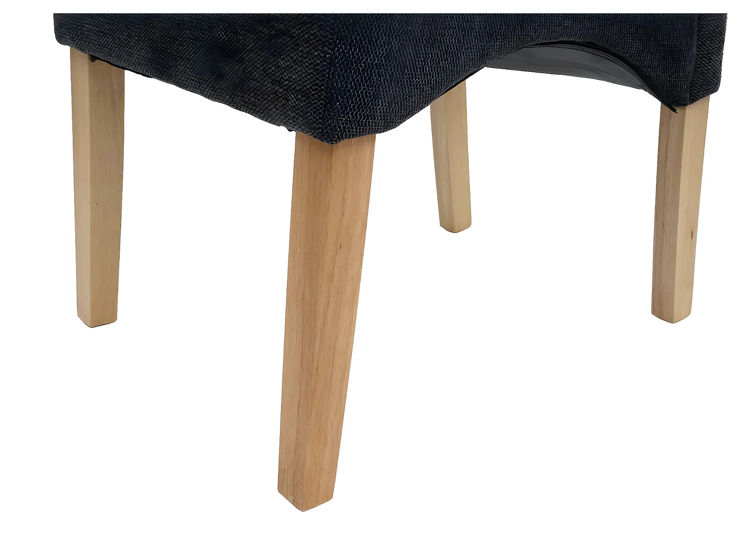 2x chaises de salle à manger cuisine en tissu gris foncé pieds en bois clairs 04_0000244