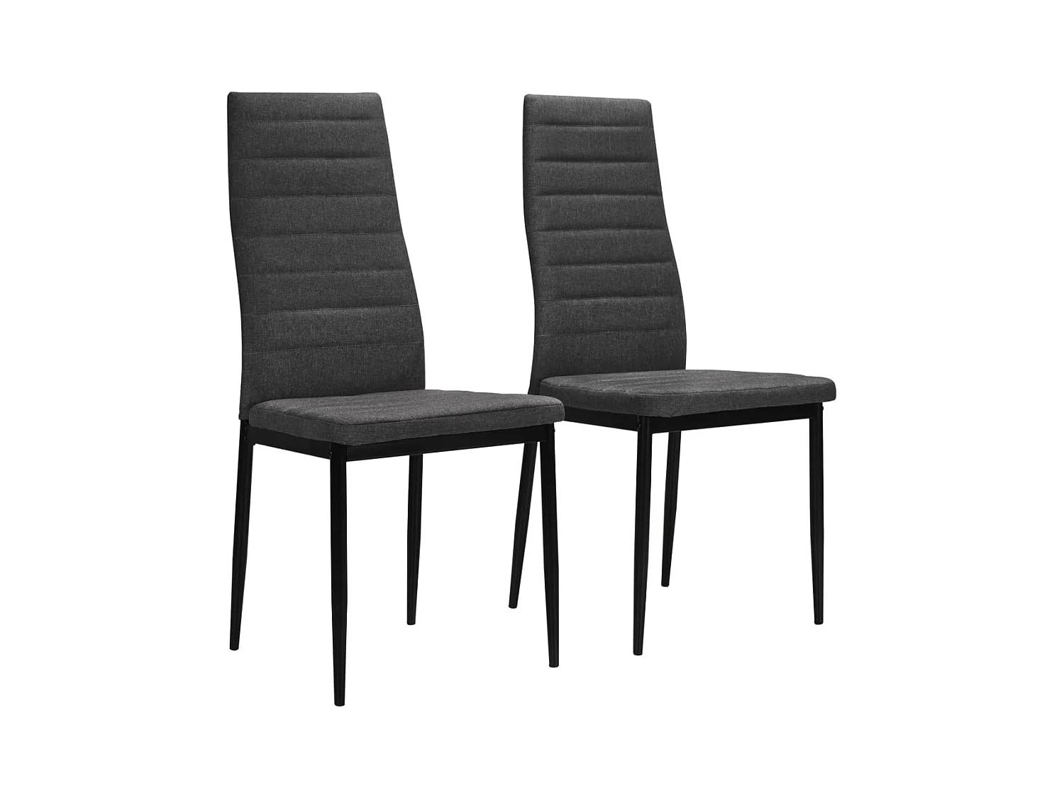 Lot de 2 chaises de salle à manger cuisine design tissu contemporain gris foncé CDS020533