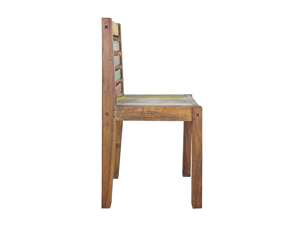 Lot de 2 chaises de salle à manger cuisine design vintage bois de récupération solide CDS020286