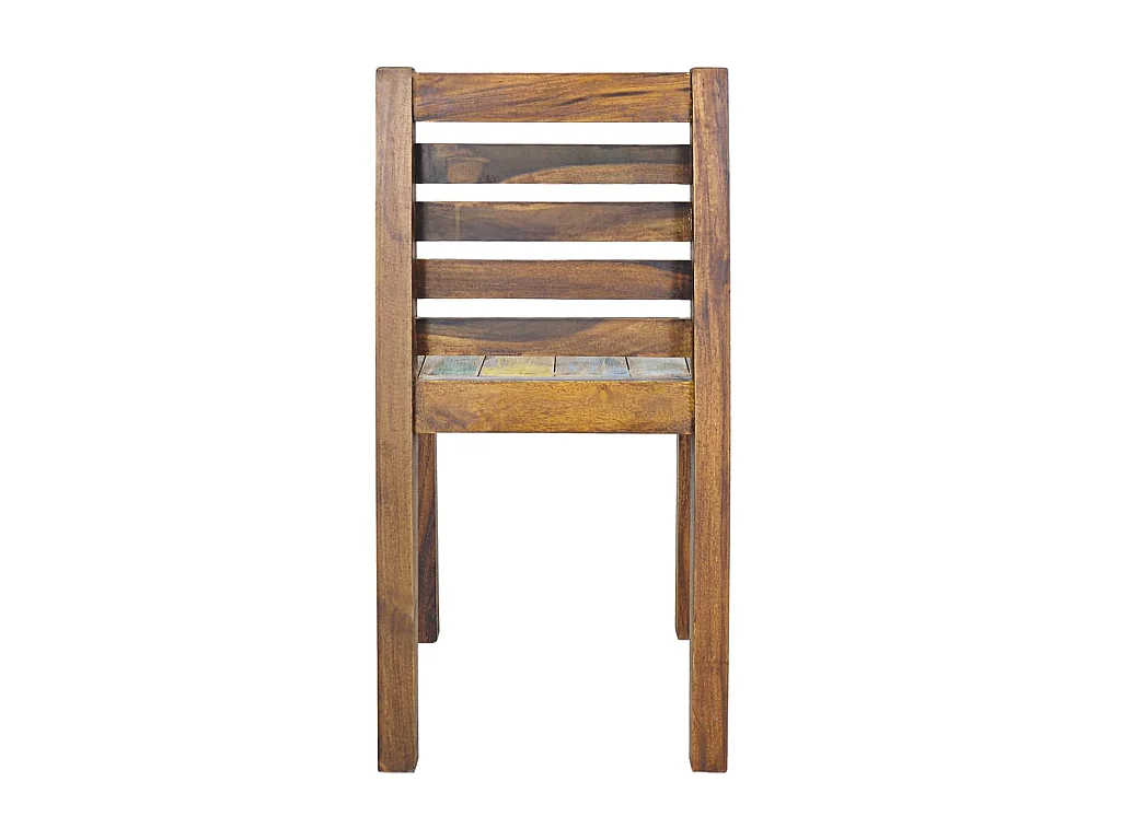 Lot de 2 chaises de salle à manger cuisine design vintage bois de récupération solide CDS020286