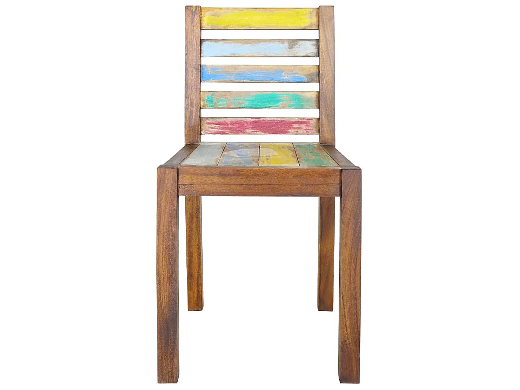 Lot de 2 chaises de salle à manger cuisine design vintage bois de récupération solide CDS020286