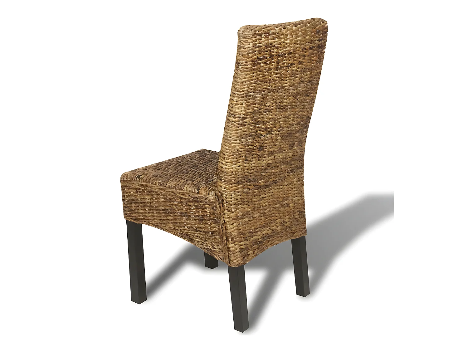 Lot de 4 chaises de salle à manger cuisine design moderne bois solide de manguier et abaca CDS021338