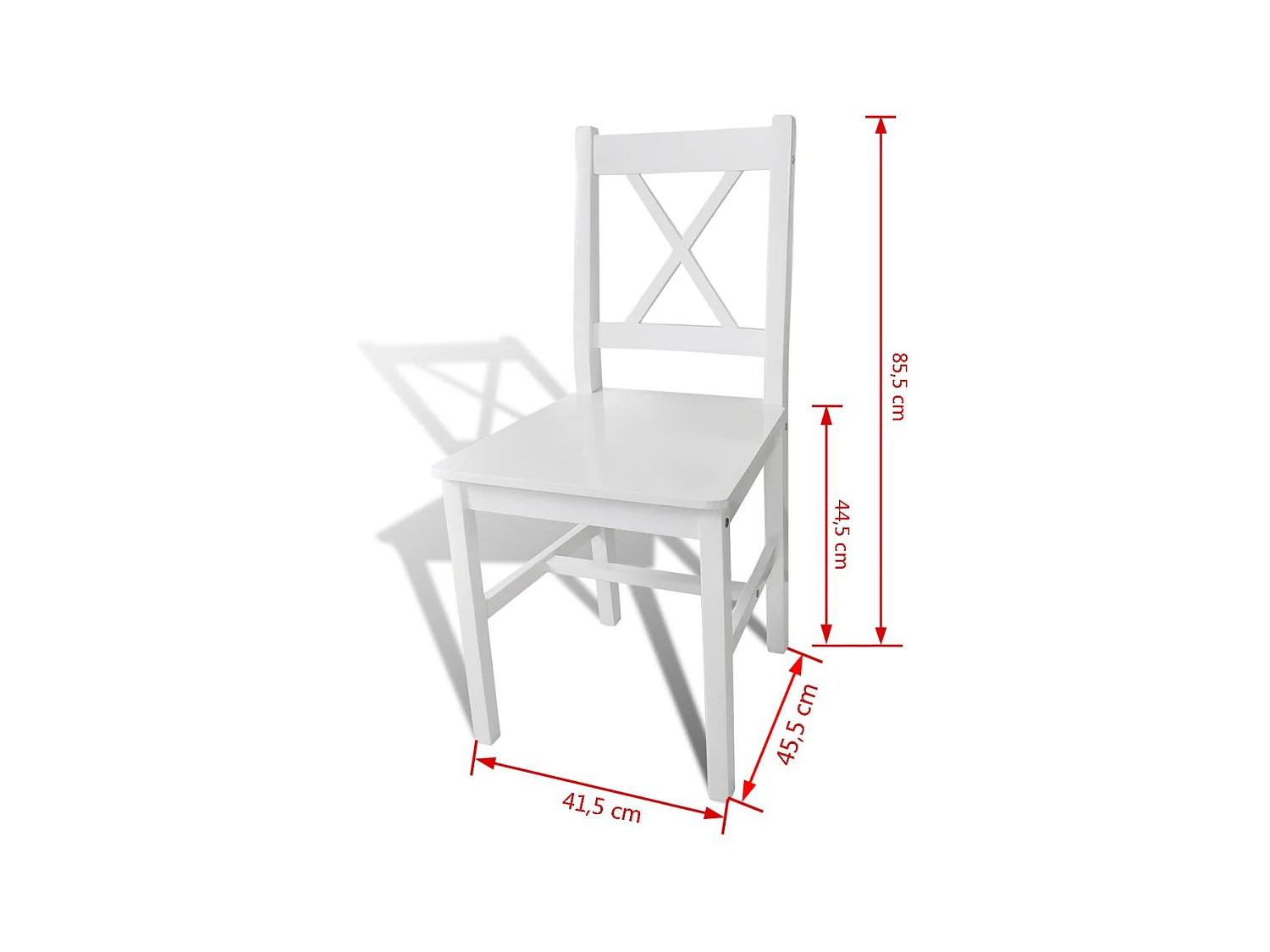 Lot de 6 chaises de salle à manger cuisine en bois blanc style classique CDS022157