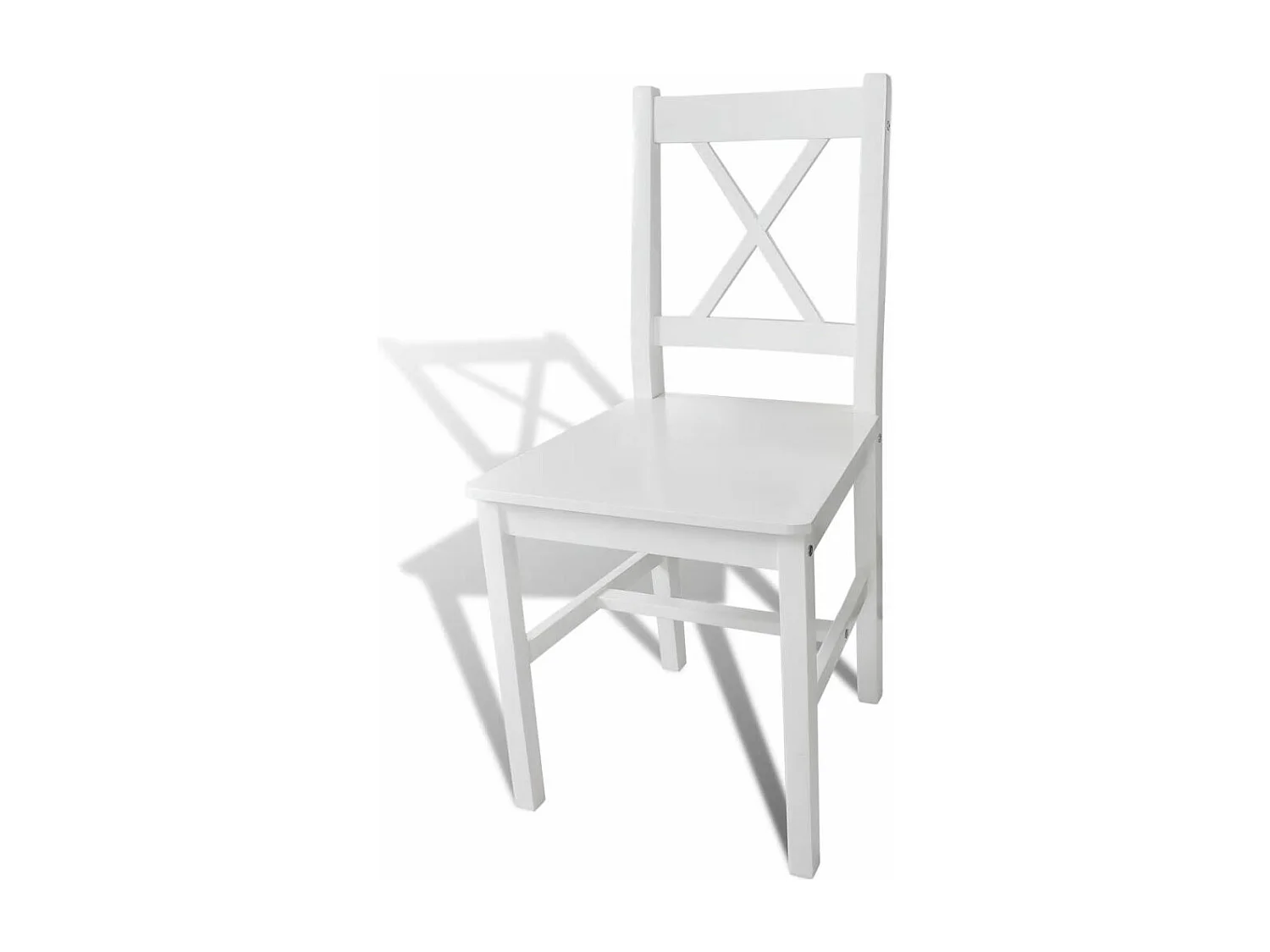 Lot de 6 chaises de salle à manger cuisine en bois blanc style classique CDS022157