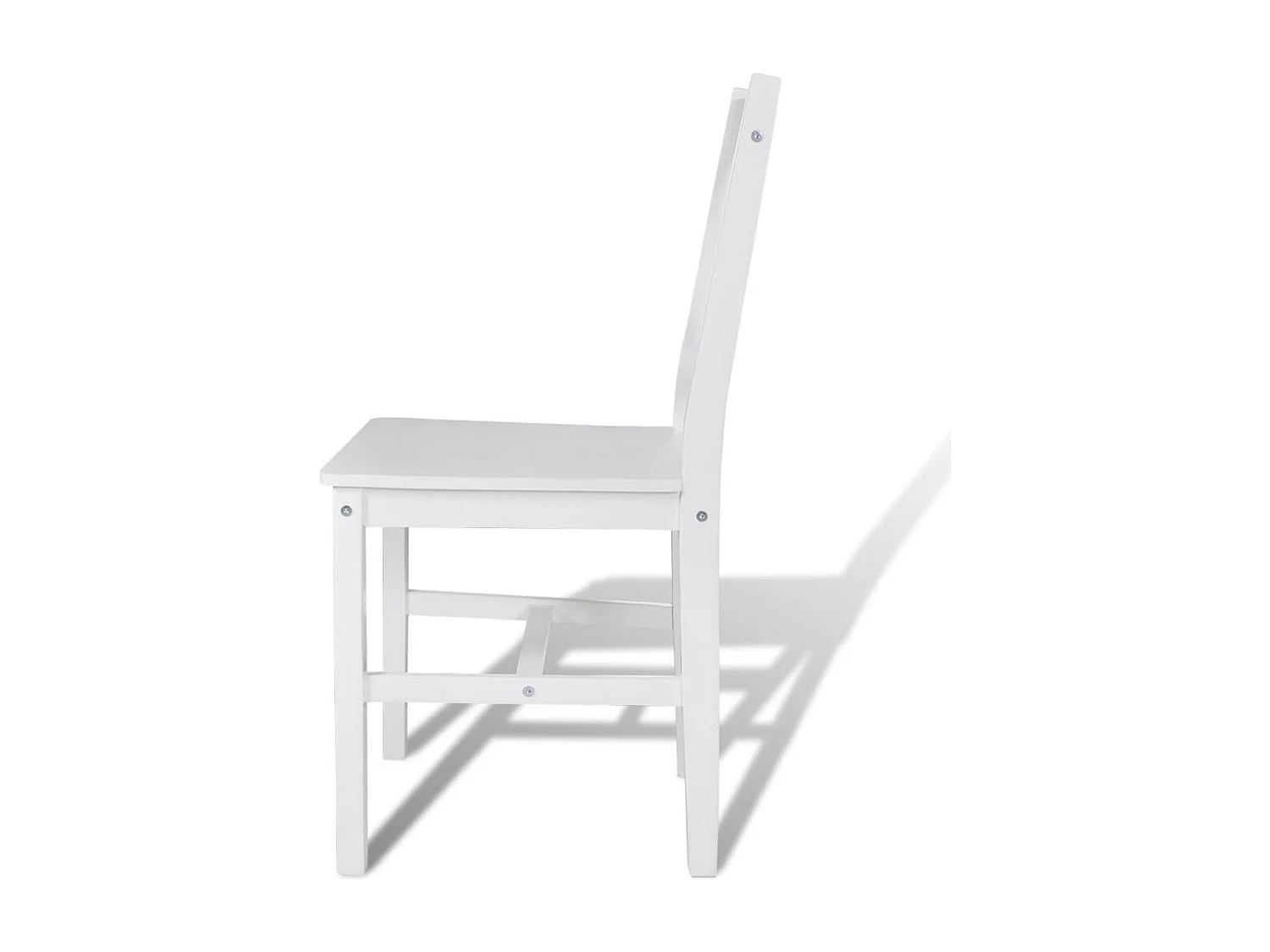 Lot de 6 chaises de salle à manger cuisine en bois blanc style classique CDS022157
