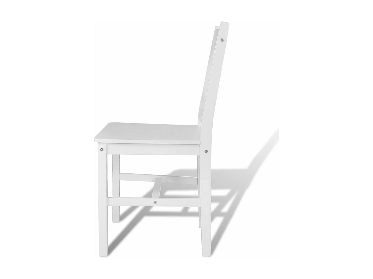 Lot de 6 chaises de salle à manger cuisine en bois blanc style classique CDS022157