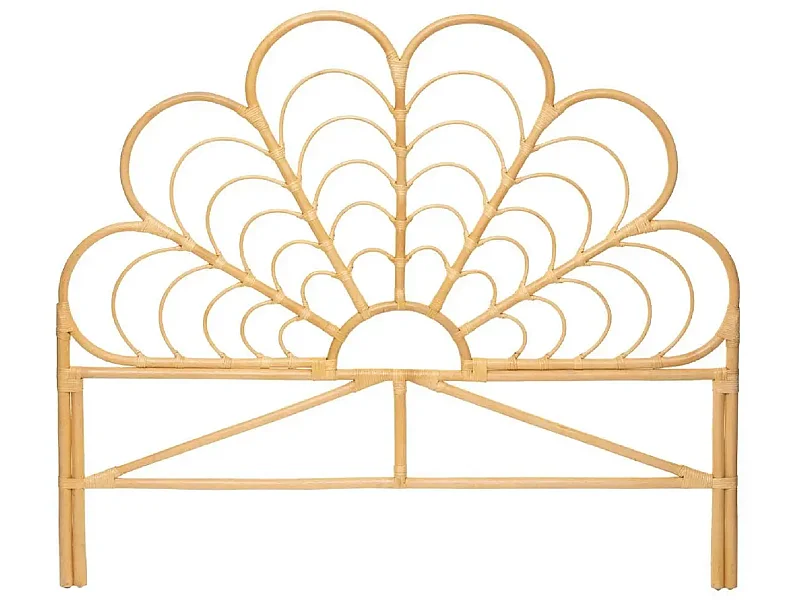 Tête de lit haute en rotin coloris naturel - Longueur 160 x Profondeur 2.8 x Hauteur 140 cm