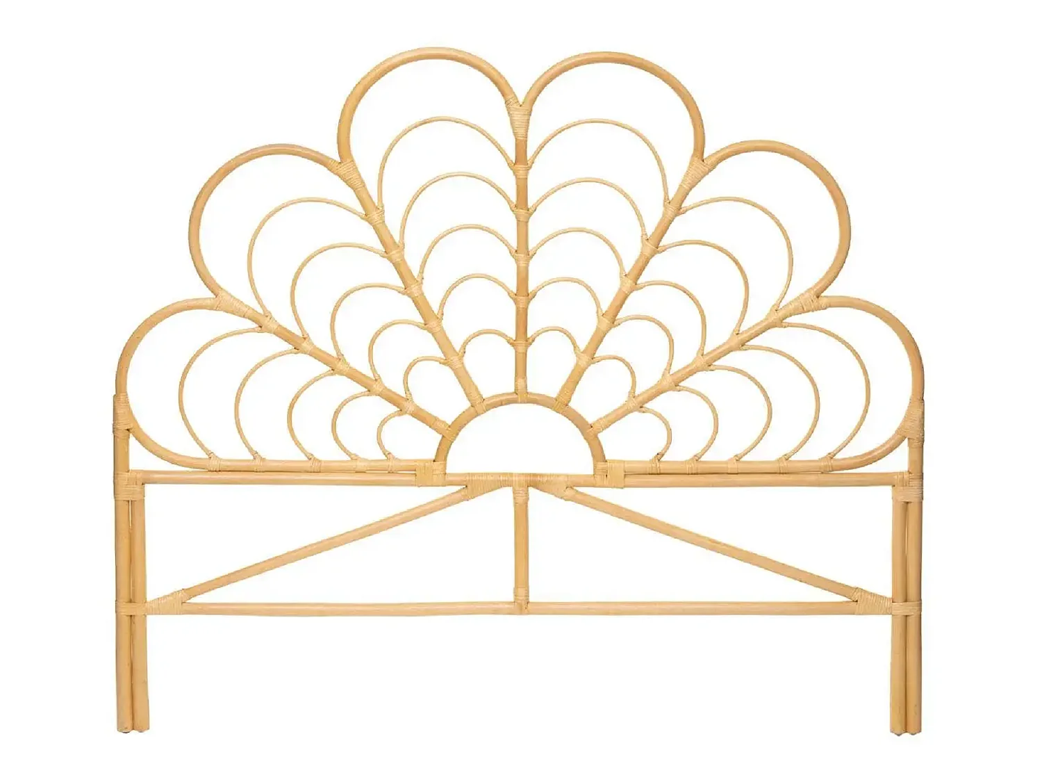 Tête de lit haute en rotin coloris naturel - Longueur 160 x Profondeur 2.8 x Hauteur 140 cm