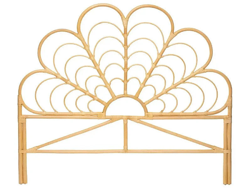 Tête de lit haute en rotin coloris naturel - Longueur 160 x Profondeur 2.8 x Hauteur 140 cm