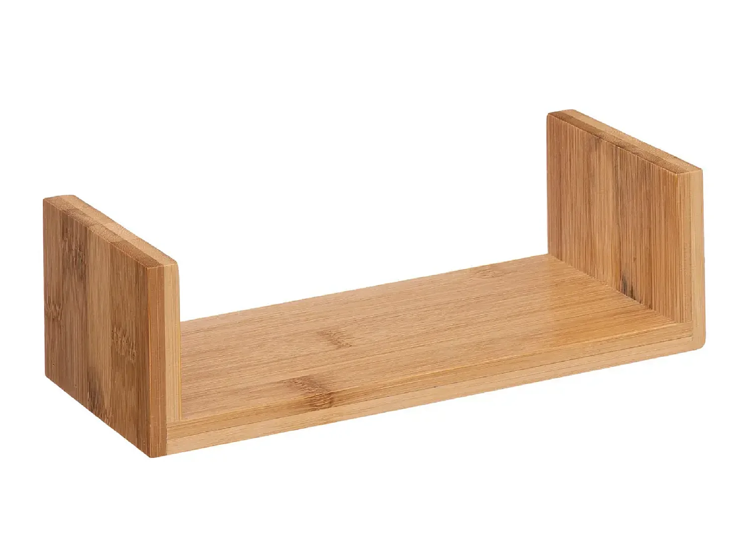 Lot de 3 étagères murales flottantes en bambou coloris naturel - Longueur 42/32/22 x Profondeur 10/10/10 x Hauteur 10/8.5/7.7 cm
