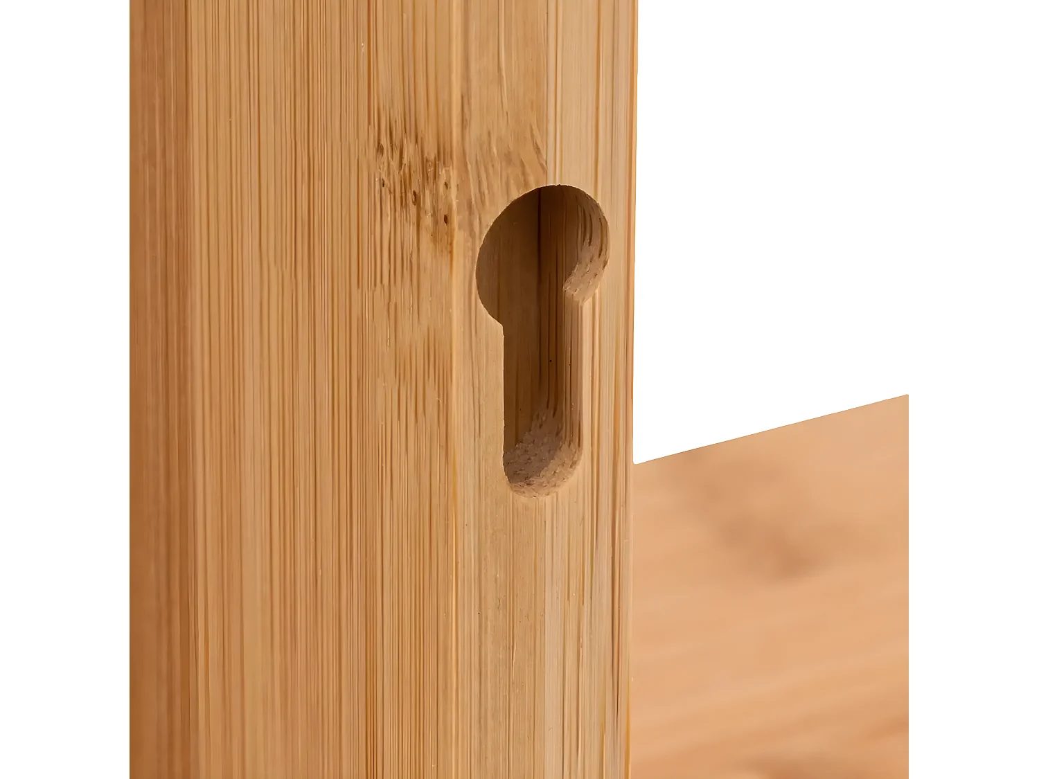 Lot de 3 étagères murales forme carrée en bambou coloris naturel - Longueur 25/20/15 x Profondeur 9/9/9 x Hauteur 25/20/15 cm