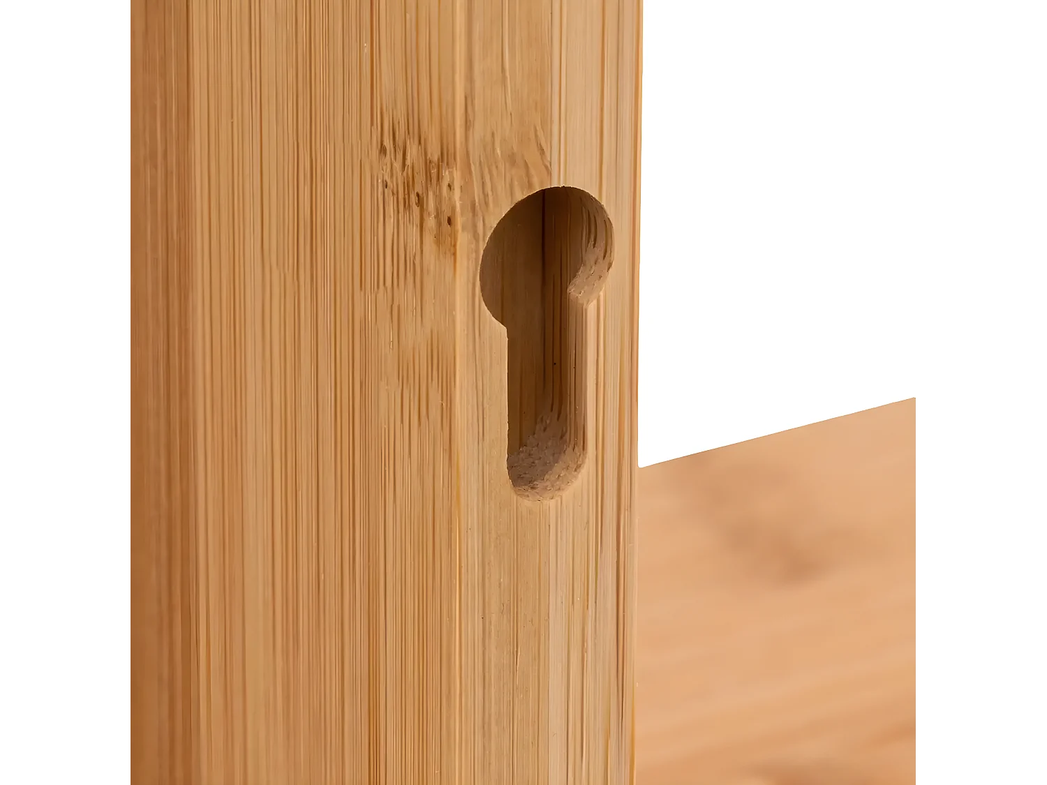 Lot de 3 étagères murales forme carrée en bambou coloris naturel - Longueur 25/20/15 x Profondeur 9/9/9 x Hauteur 25/20/15 cm