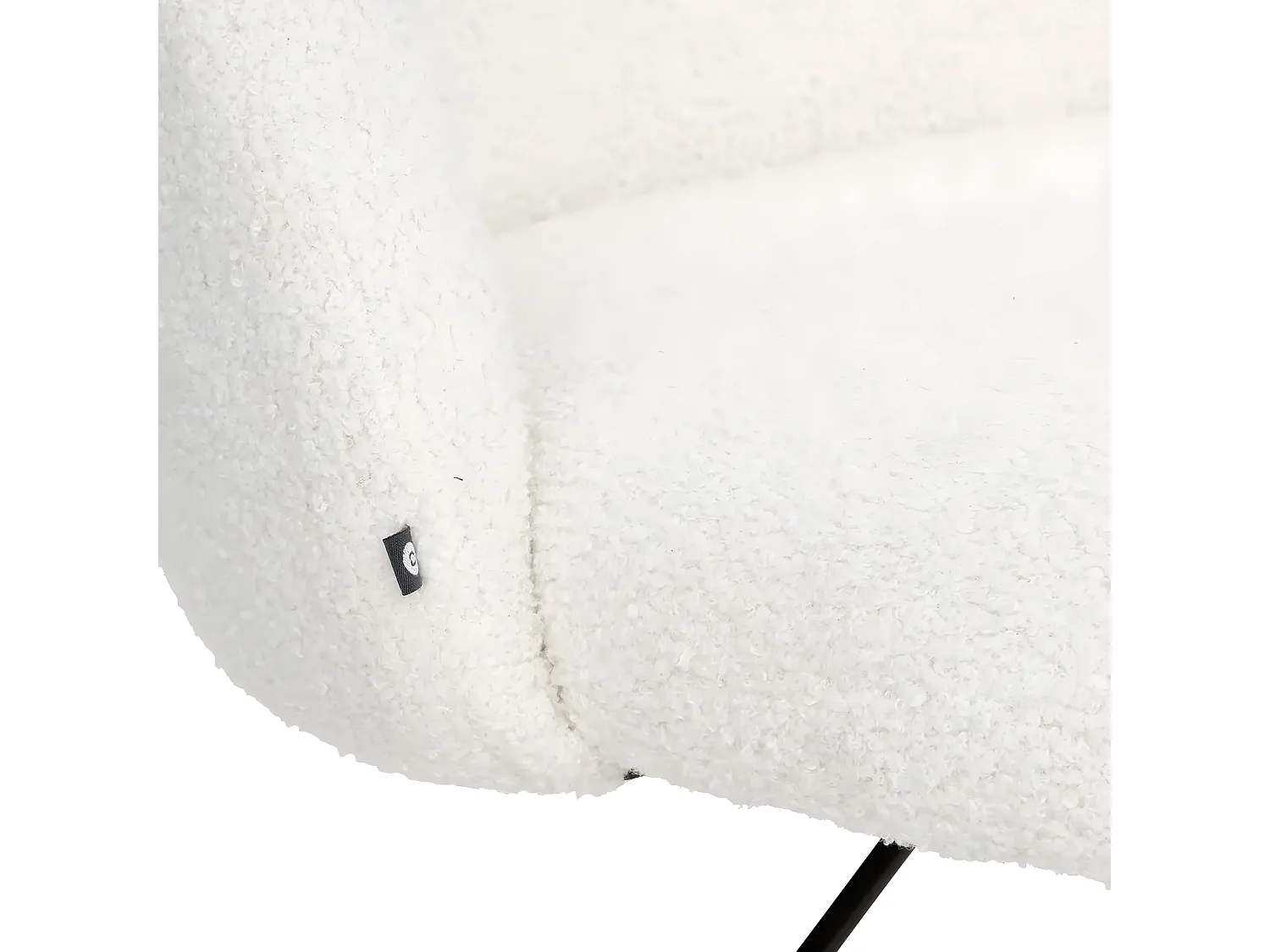 Chaise de bureau en velours coloris blanc avec pieds en métal - Longueur 54 x Profondeur 57.5 x Hauteur 77-89 cm