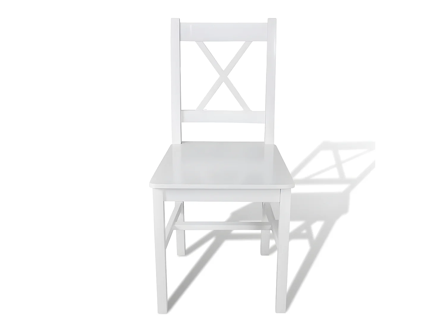 Lot de 2 chaises de salle à manger cuisine design classique bois de pin blanc CDS020166