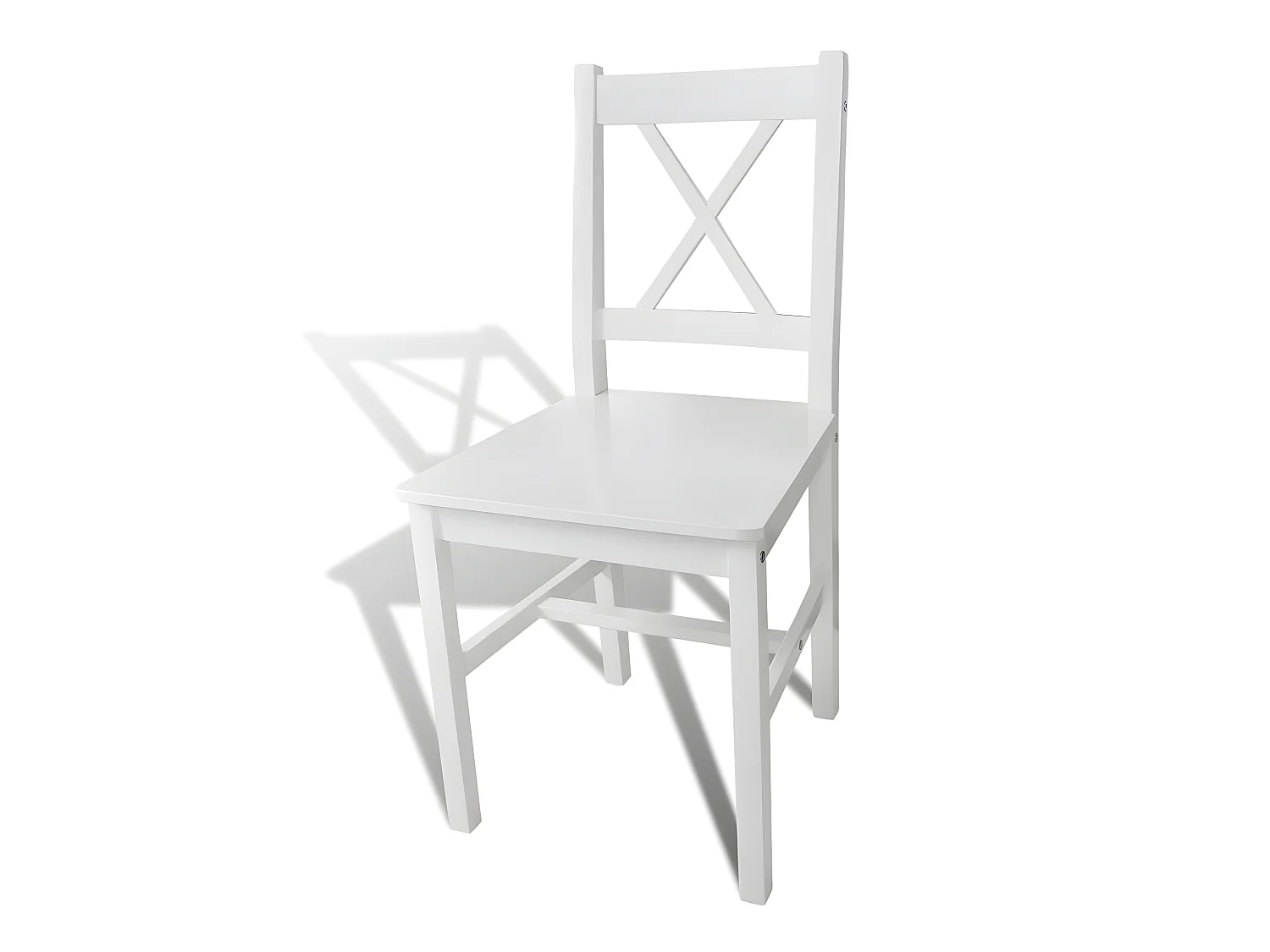 Lot de 2 chaises de salle à manger cuisine design classique bois de pin blanc CDS020166