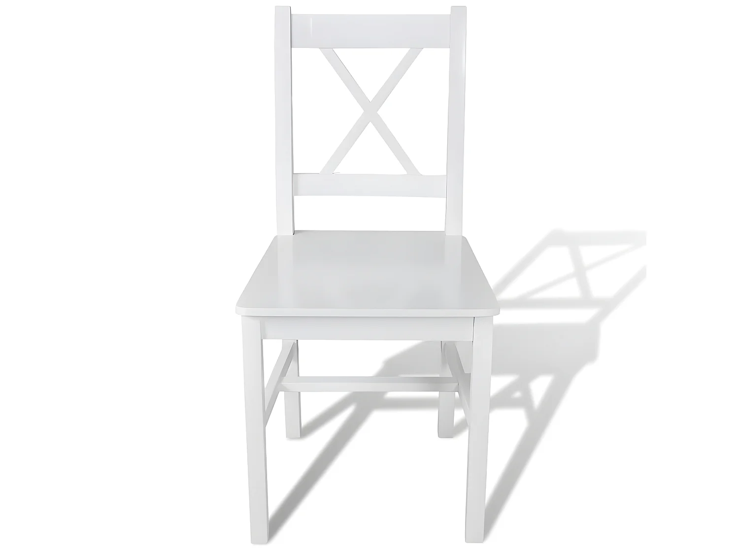 Lot de 2 chaises de salle à manger cuisine design classique bois de pin blanc CDS020166