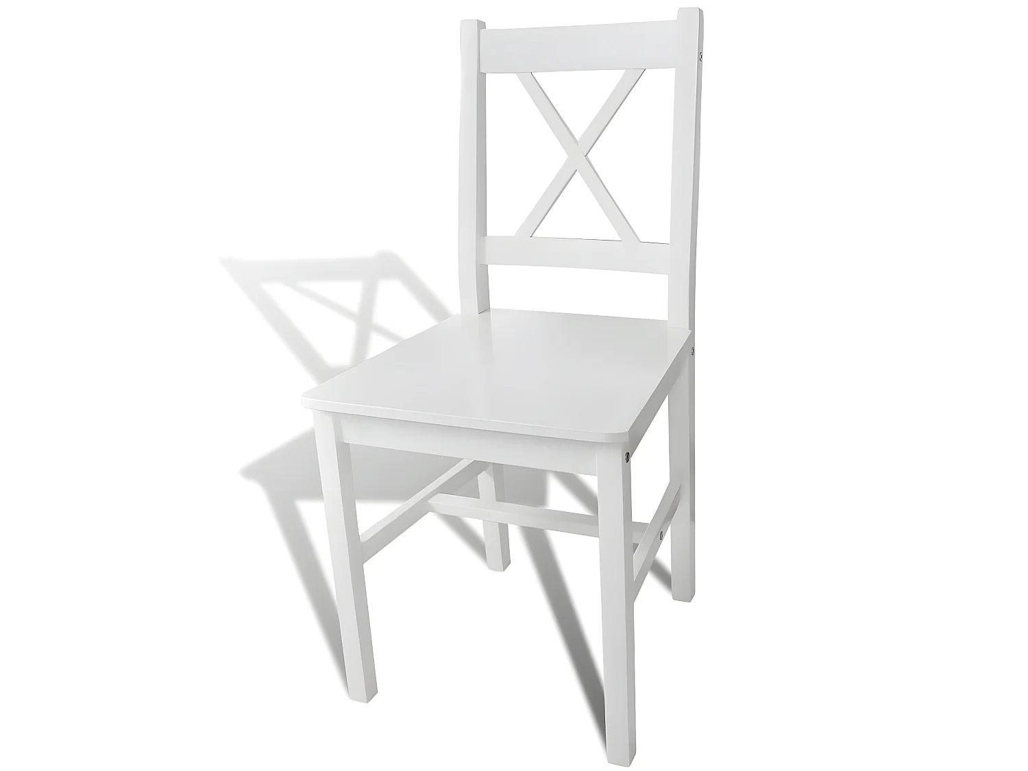 Lot de 2 chaises de salle à manger cuisine design classique bois de pin blanc CDS020166