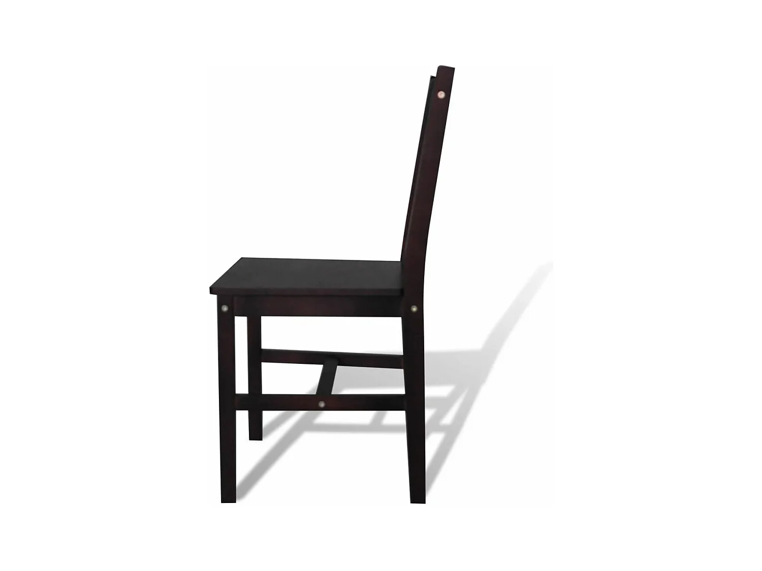 Lot de 6 chaises de salle à manger cuisine design classique pinède marron foncé CDS022570