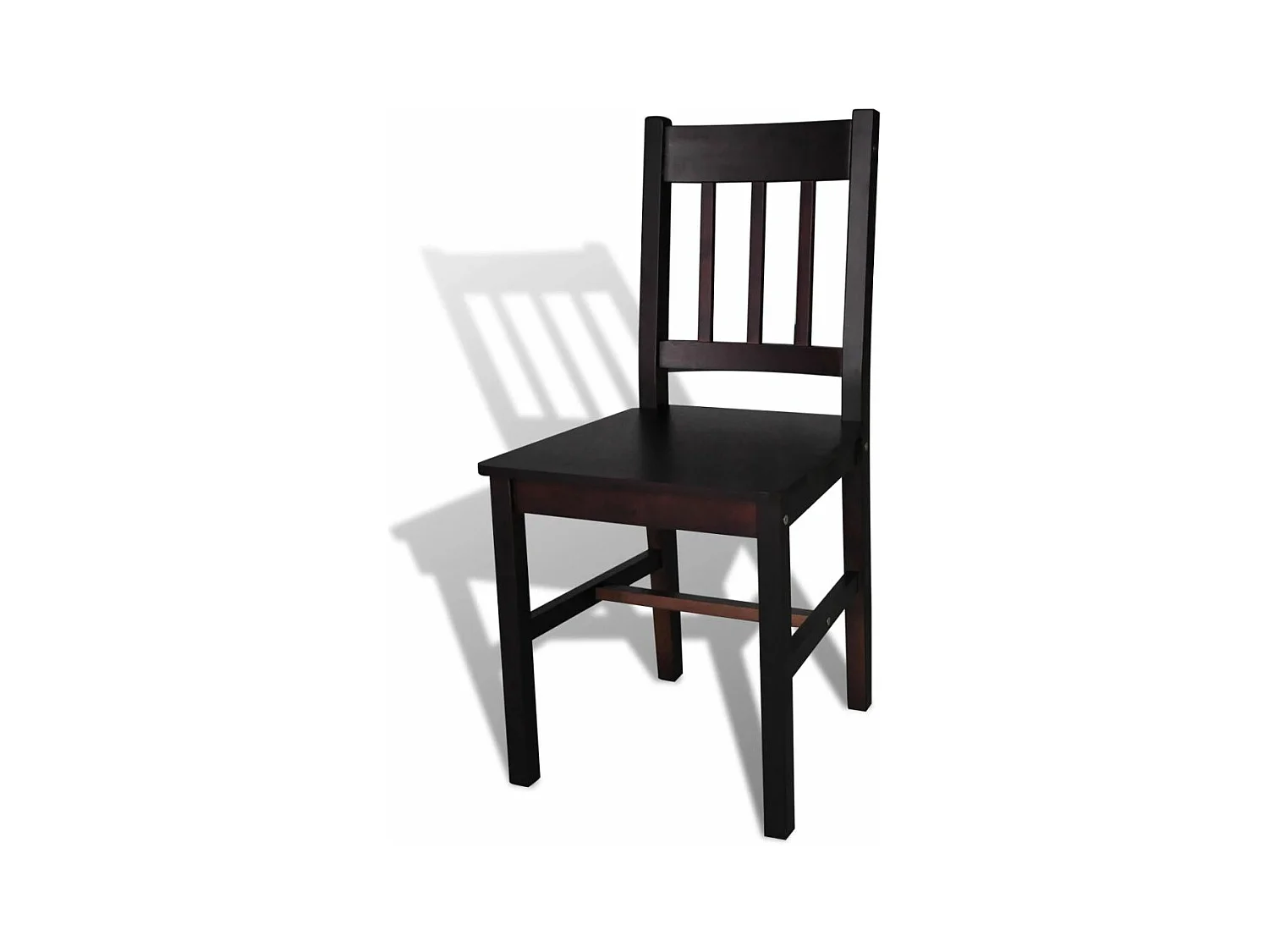 Lot de 6 chaises de salle à manger cuisine design classique pinède marron foncé CDS022570