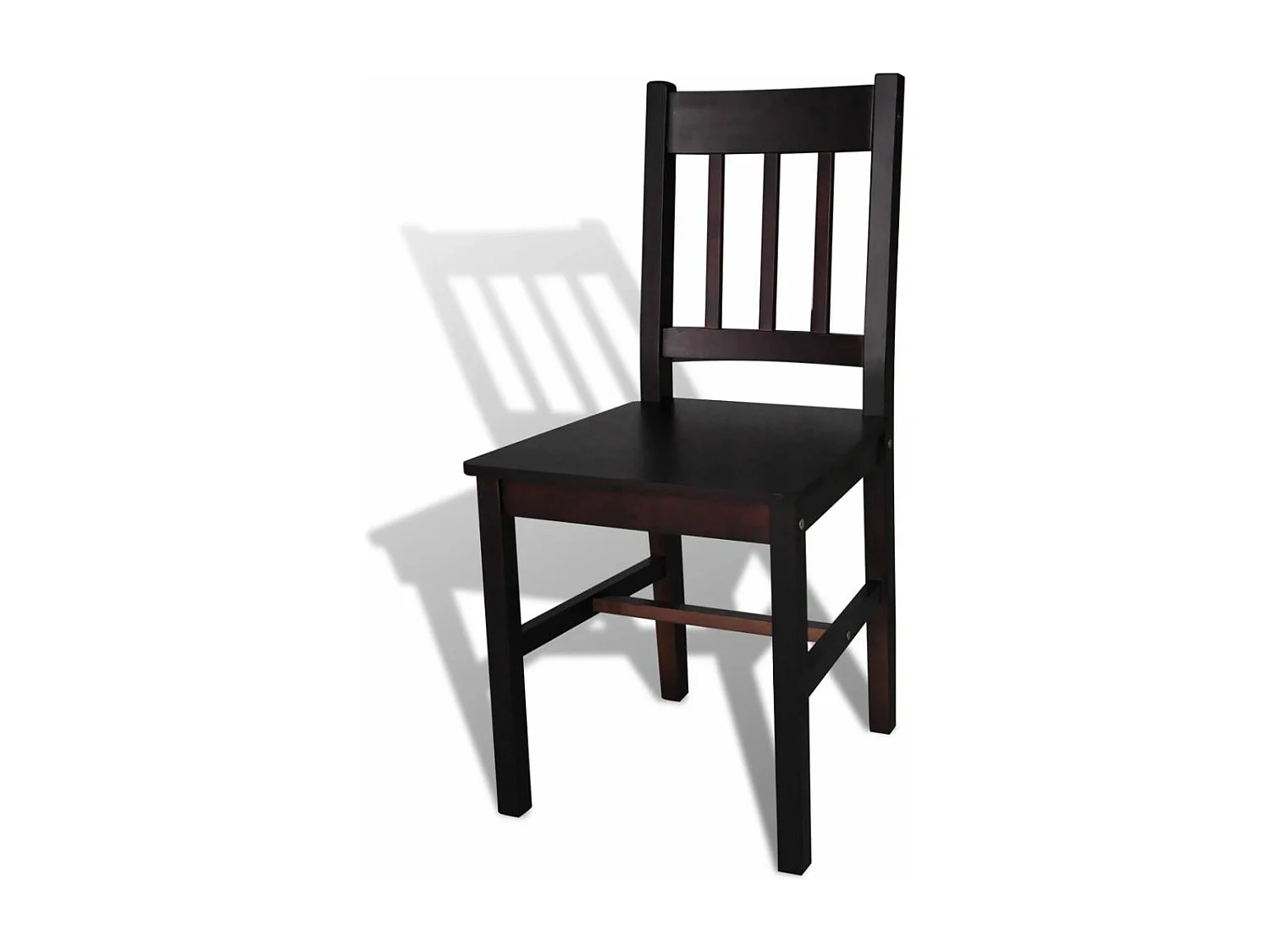 Lot de 6 chaises de salle à manger cuisine design classique pinède marron foncé CDS022570