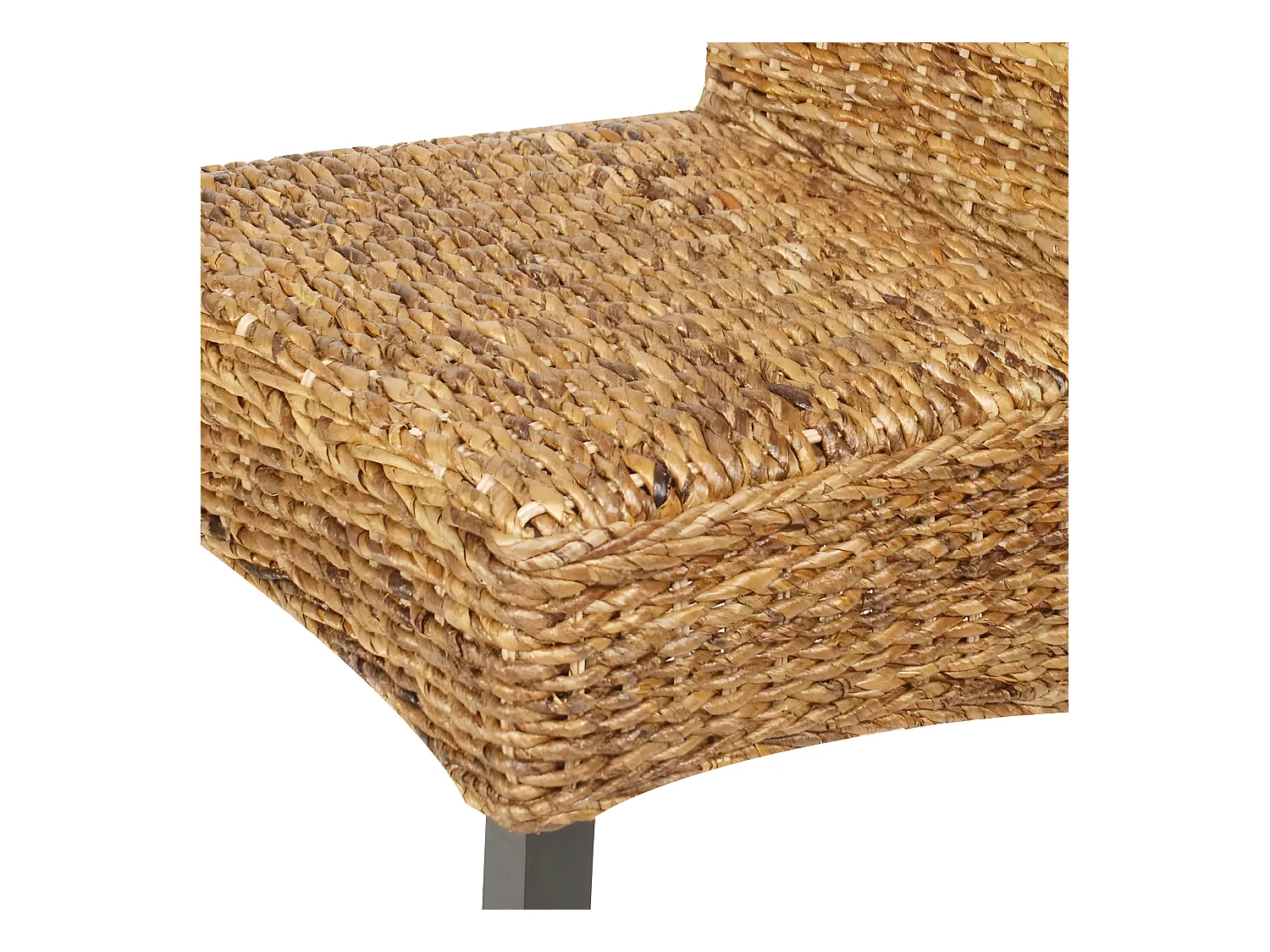 Lot de 4 chaises de salle à manger cuisine design moderne bois solide de manguier et abaca CDS021337