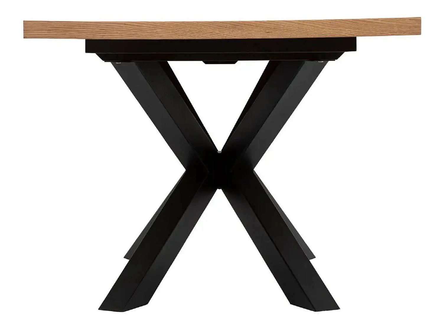Table à manger rectangulaire extensible en bois MDF de chêne naturel - Longueur 180-220 x Profondeur 90 x Hauteur 76 cm
