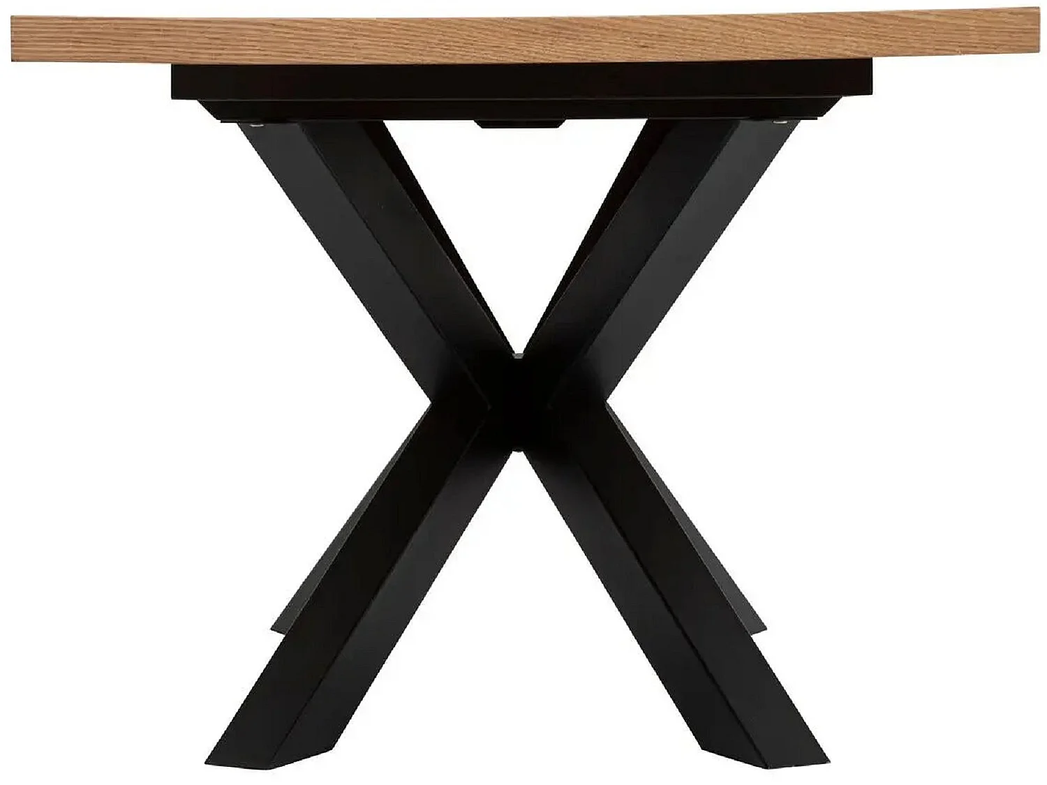 Table à manger rectangulaire extensible en bois MDF de chêne naturel - Longueur 180-220 x Profondeur 90 x Hauteur 76 cm
