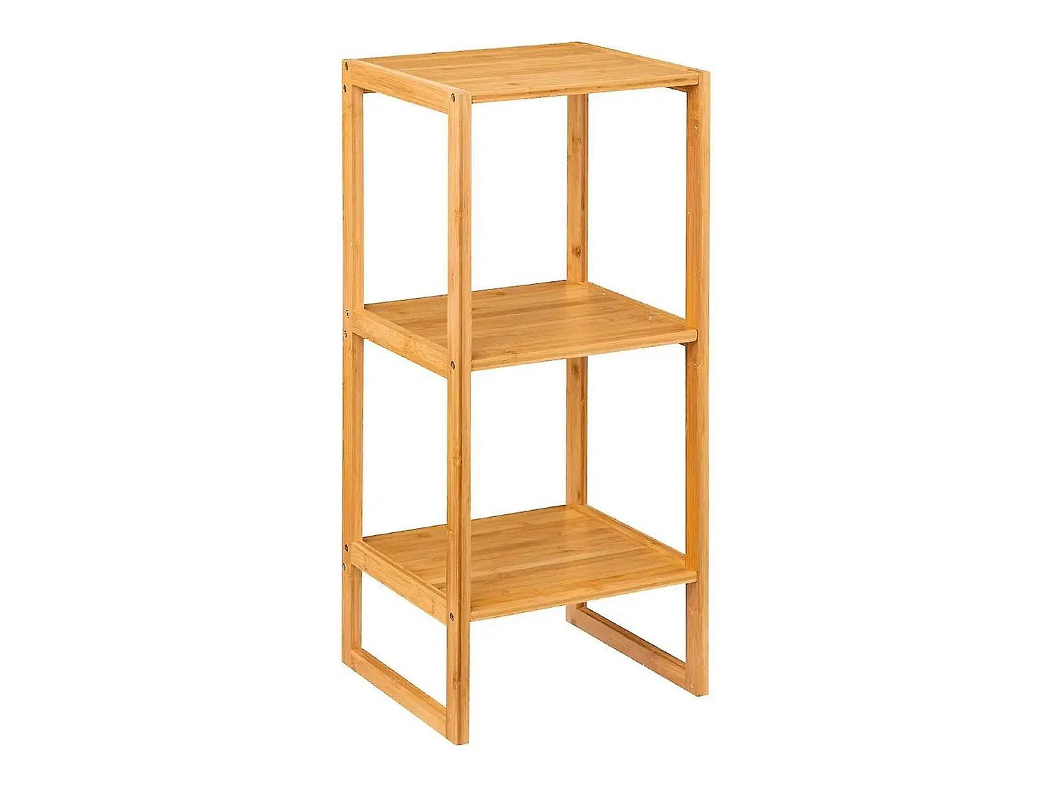 Étagère haute de rangement en bambou avec 2 niveaux coloris naturel - Longueur 35.1 x Profondeur 33.5 x Hauteur 84 cm