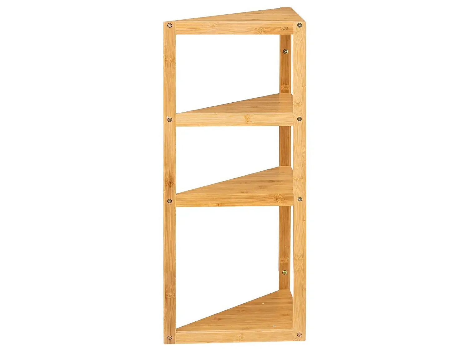 Étagère d'angle en bambou avec 3 niveaux coloris naturel - Longueur 36.6 x Profondeur 33.5 x Hauteur 80 cm