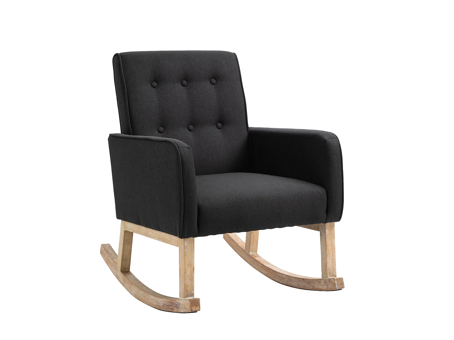 Fauteuil à bascule rocking bois marron 63 x 77 x 90 cm FAL101541