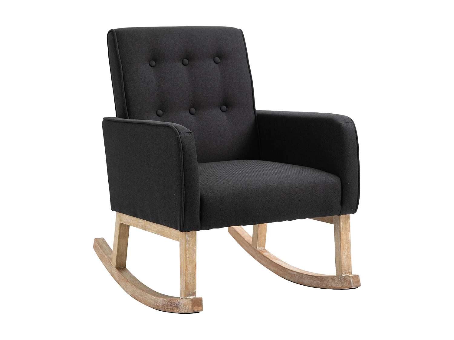 Fauteuil à bascule rocking bois marron 63 x 77 x 90 cm FAL101541