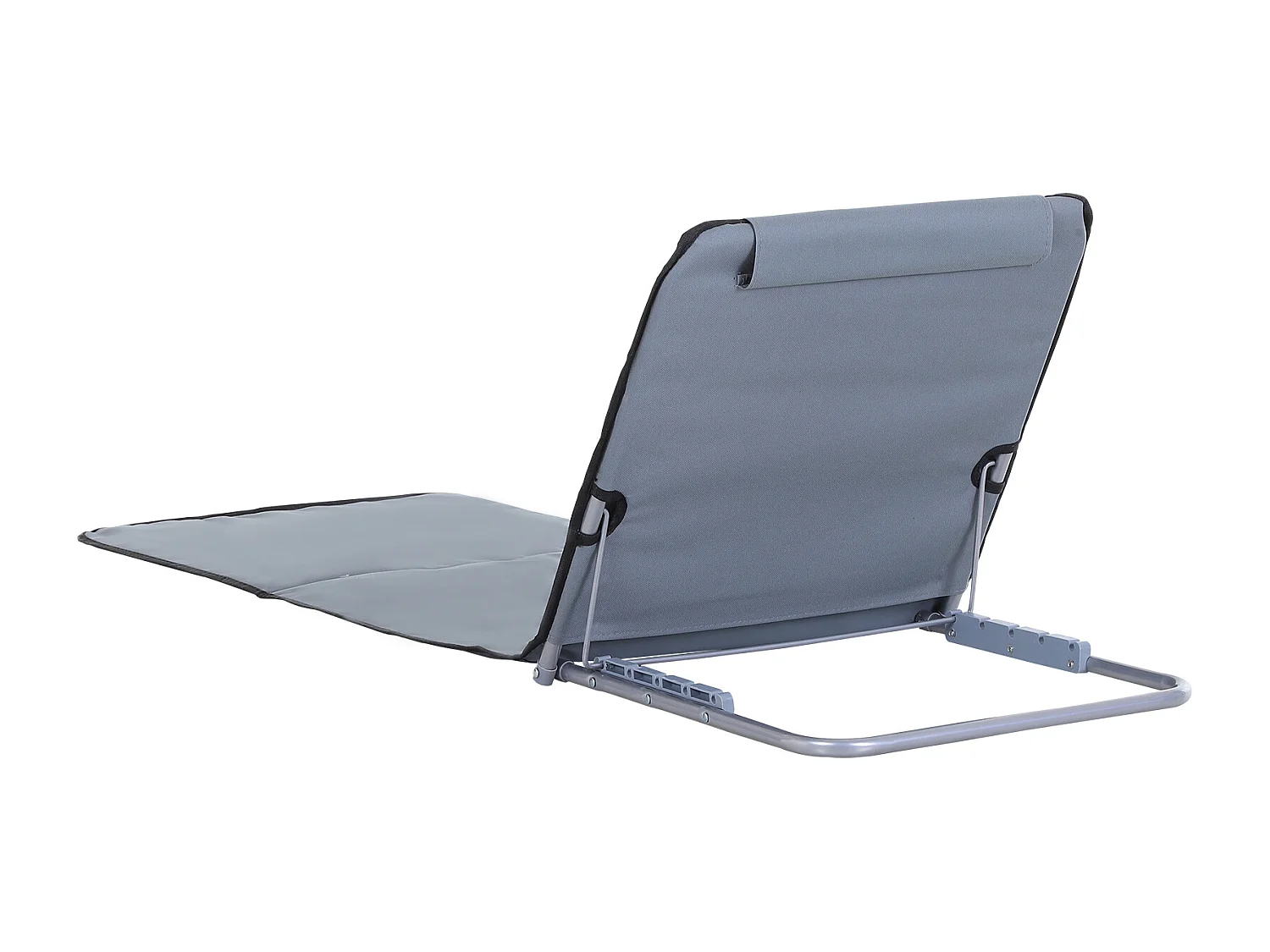 Lot de 2 tapis de plage rembourré - matelas de plage - nattes de plage - dossier inclinable multi-positions - sac transport inclus - métal polyester PE gri