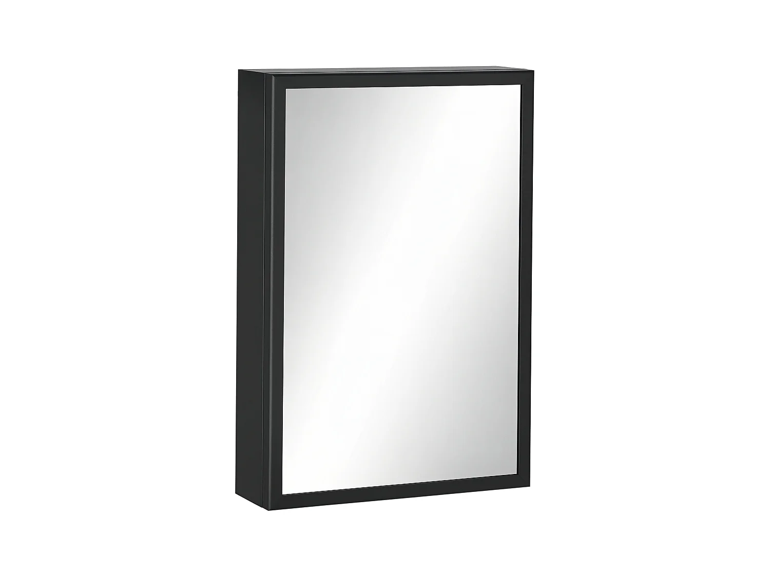 Armoire miroir murale salle de bain toilette dim. 40L x 12l x 60H cm acier inox. noir verre