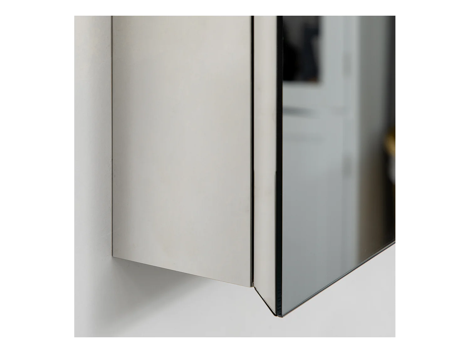 Armoire miroir murale salle de bain toilette dim. 39L x 12l x 60H cm acier inox. verre