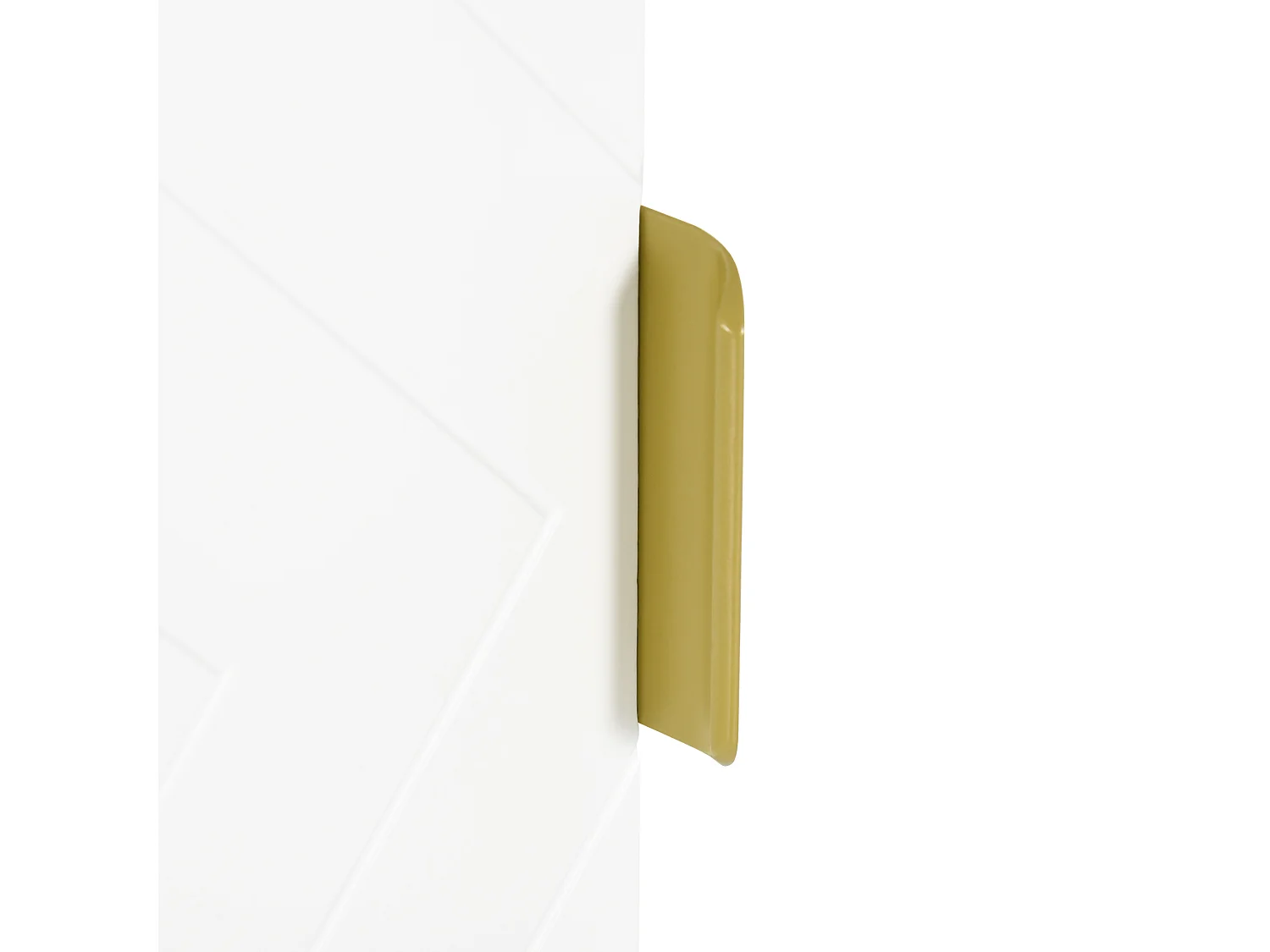 Armoire murale de salle de bain - porte, 2 étagères - poignée métal doré MDF blanc