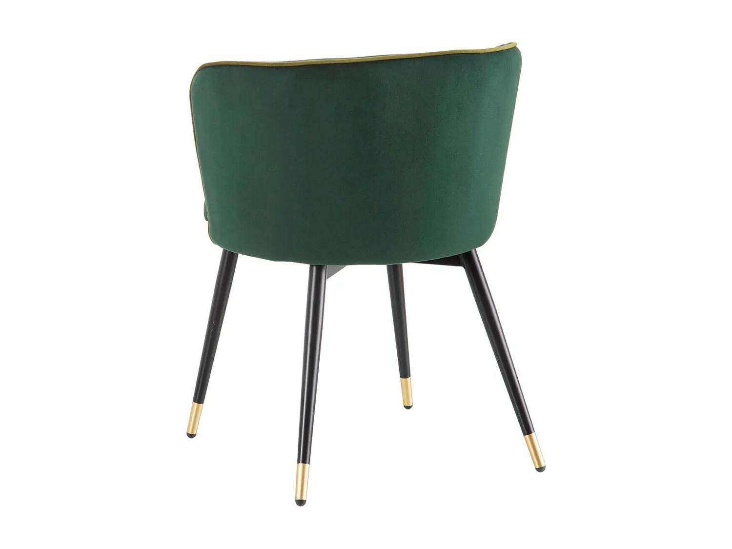 LOAXA - Lot de 2 Fauteuils Velours Vert Foncé Pieds Noir Or