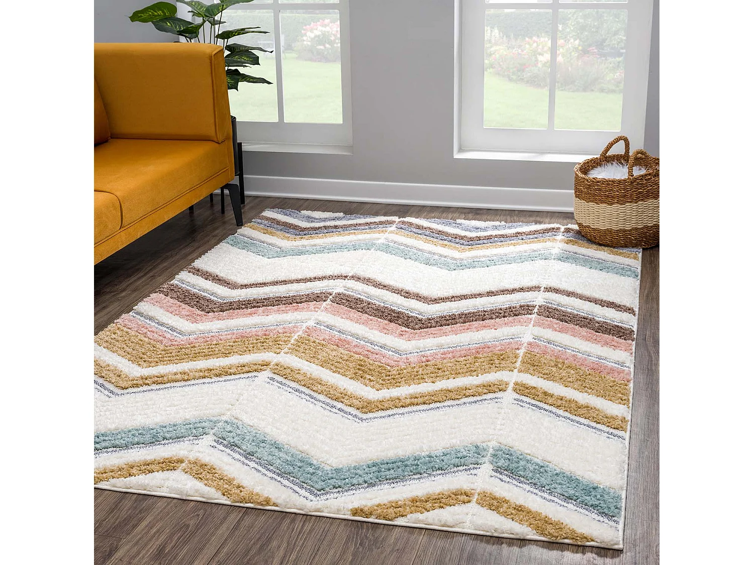 HIPPIE 01 - Tapis à poils longs et relief Multicolore 200x290cm